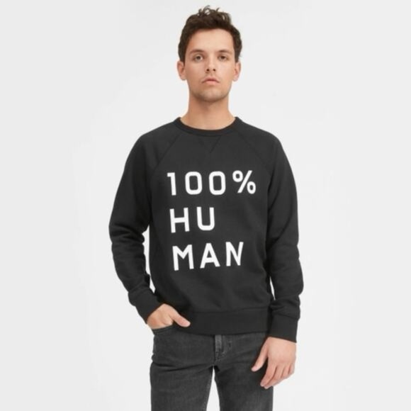 Everlane Tops - NWOT Everlane The 100% Human Typography Sweatshirt Black Size M